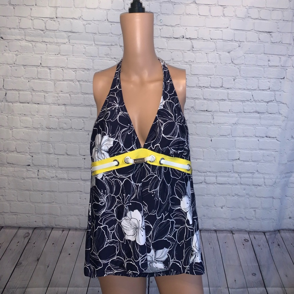 Nautica Dark Blue & Yellow Swim Coverup size 12